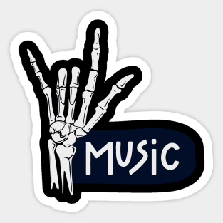 Metal skull finger - music Sticker